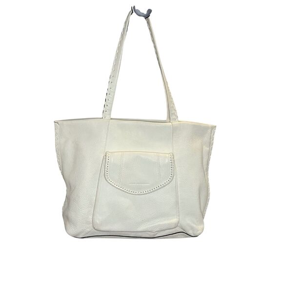 Aimee Kestenberg Leather Tote Bag White Shoulder Bag Large Soft Pebbled Leather - Picture 2 of 11